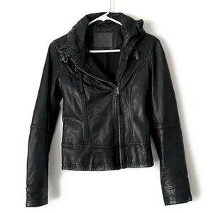 **BRAND NEW** All Saints Belvedere Black Leather Biker Jacket